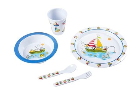 Kinderservies set nautische afbeelding