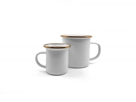 Barebones Enamel Espresso kopjes Set - Egg Shell bij BOOTKADOSHOP.NL