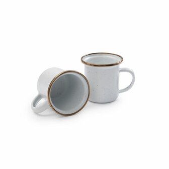 Barebones Enamel Espresso kopjes Set - Egg Shell bij BOOTKADOSHOP.NL