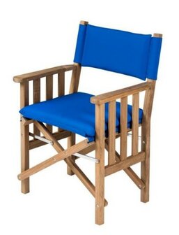 Regisseursstoel II kobalt blauw deluxe kussens  - ongeolied