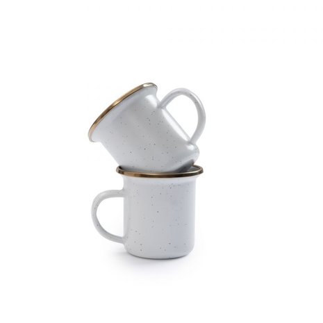 Barebones Enamel Espresso kopjes Set - Egg Shell bij BOOTKADOSHOP.NL