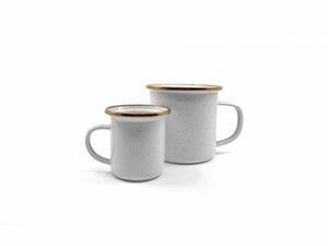 Barebones Emaille Espresso kopjes Set - Egg Shell