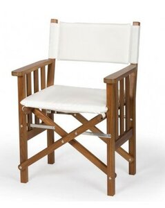 Regisseursstoel II wit kussens  - ongeolied